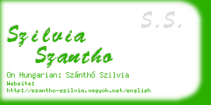 szilvia szantho business card