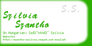 szilvia szantho business card